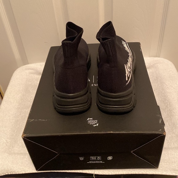 Brand New Armani Exchange Black Knit Sneakers…size 9 - Picture 4 of 10